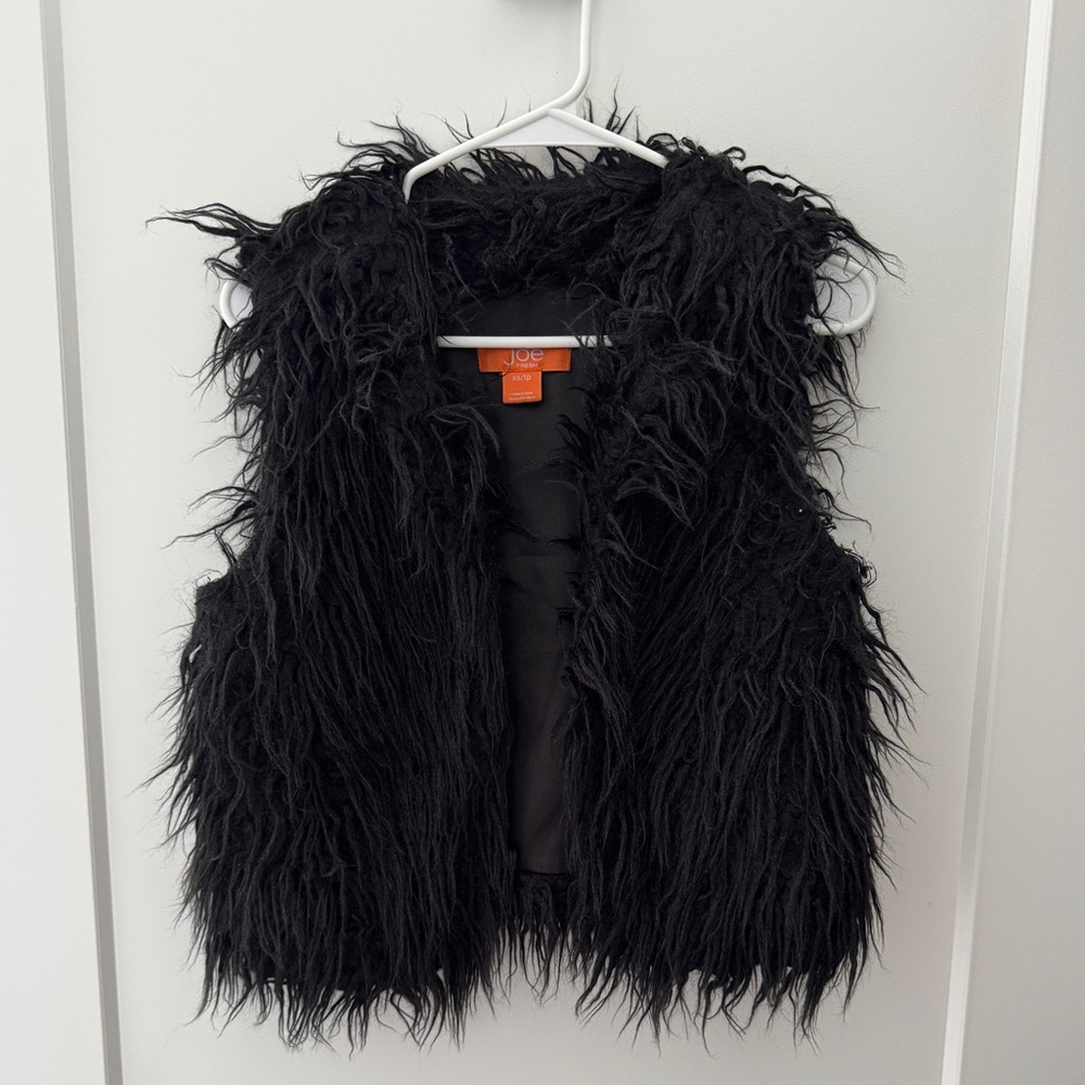 Joe Fresh Black Faux Fur Vest